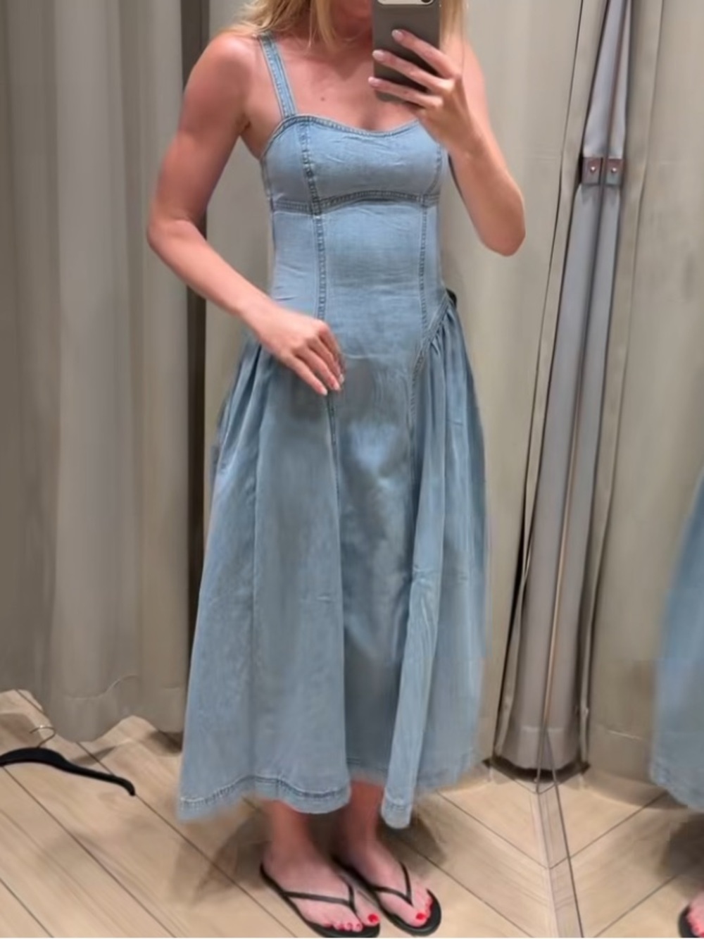 Classic denim midi dress - NWT, size S - Picture 10 of 16